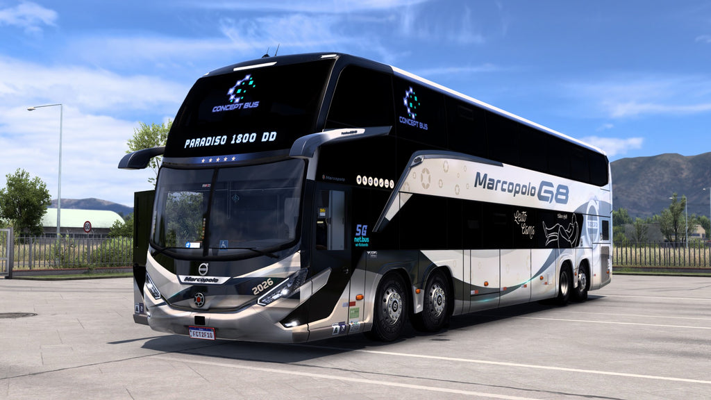 ETS2 LANÇAMENTO Mod Bus G8 DD VOLVO Concept 8x2 Marcopolo 1800