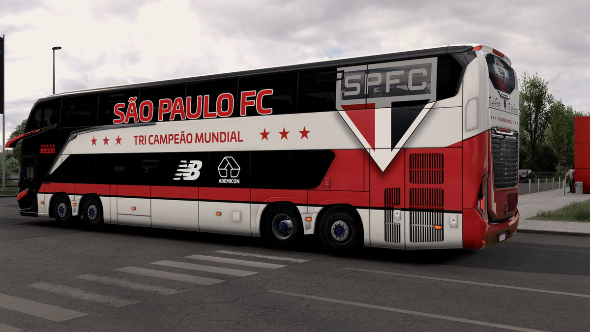 Skin Mod São Paulo FC para o Bus G8 1800 DD 8x2 ETS2 e ATS