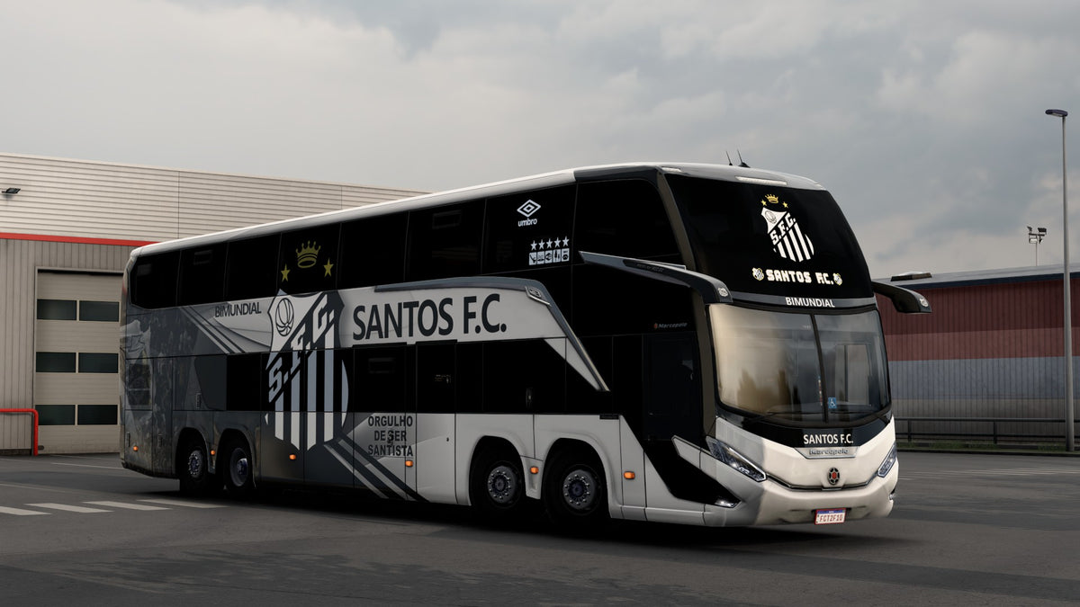 Skin Mod Santos FC para o Bus G8 1800 DD 8x2 ETS2 e ATS