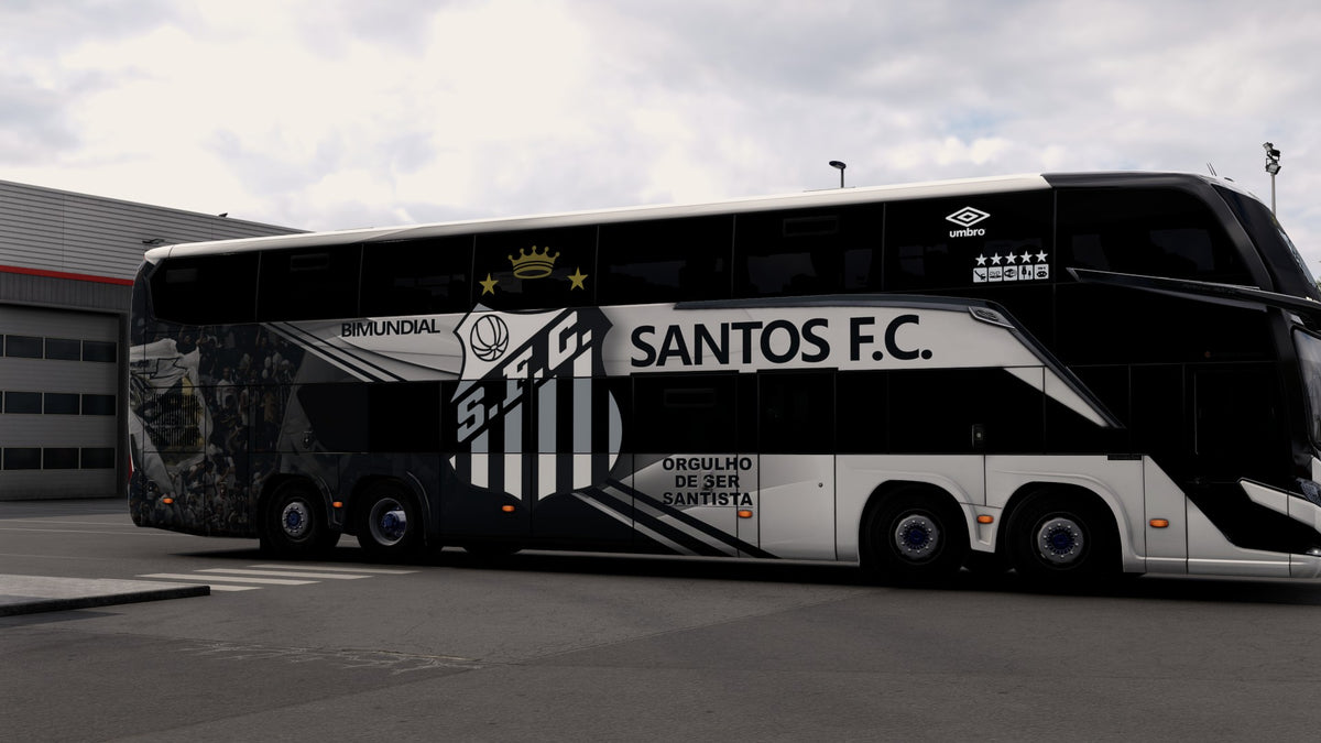 Skin Mod Santos FC para o Bus G8 1800 DD 8x2 ETS2 e ATS