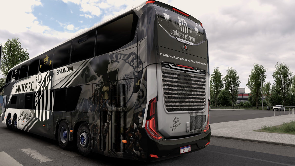 Skin Mod Santos FC para o Bus G8 1800 DD 8x2 ETS2 e ATS