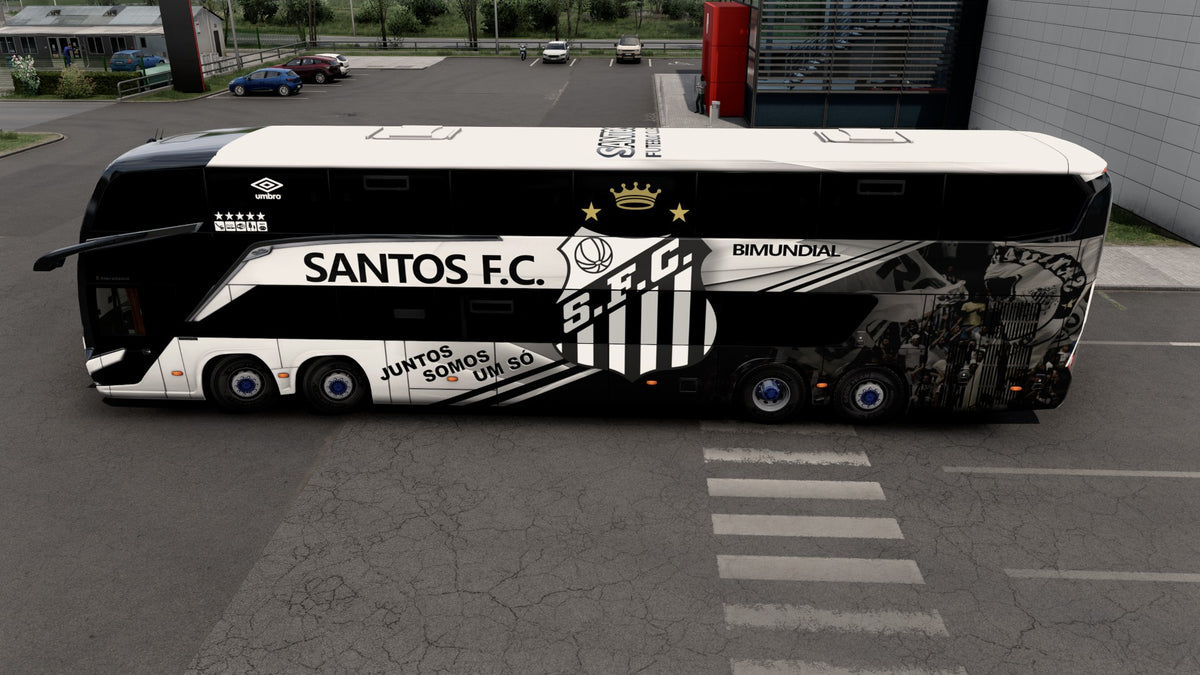 Skin Mod Santos FC para o Bus G8 1800 DD 8x2 ETS2 e ATS