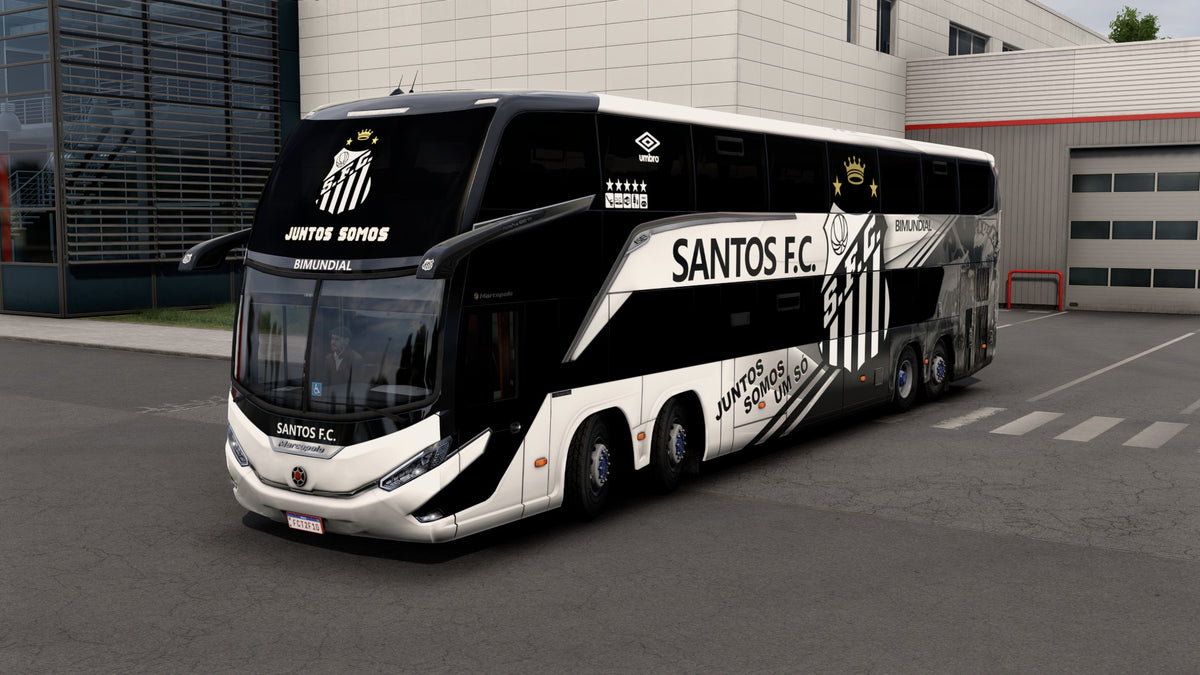 Skin Mod Santos FC para o Bus G8 1800 DD 8x2 ETS2 e ATS