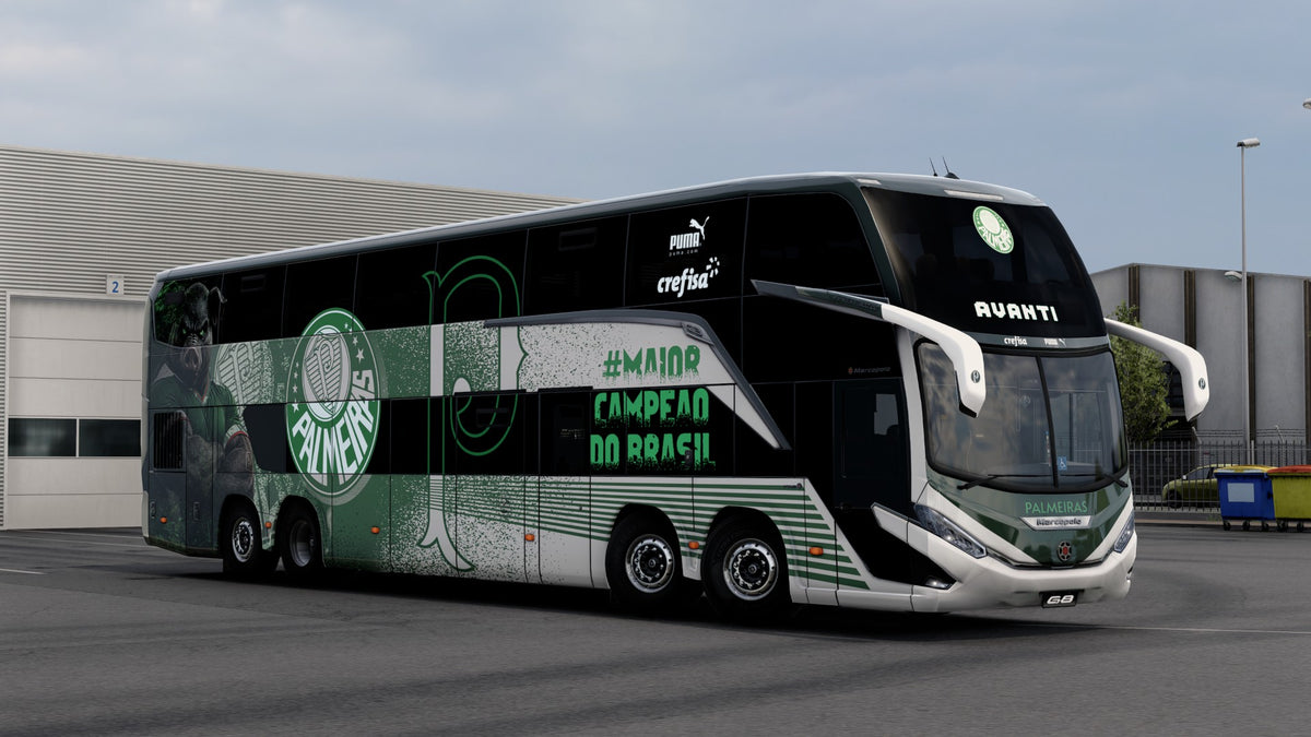 Skin Mod Palmeiras para o Bus G8 1800 DD 8x2 ETS2 e ATS