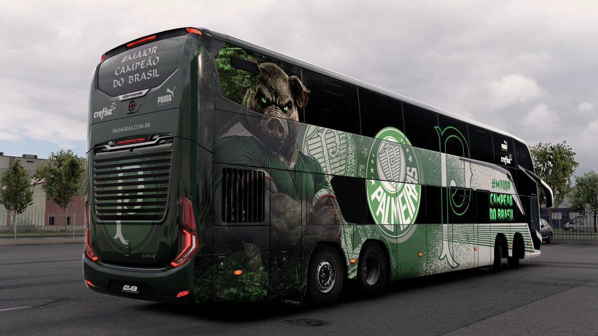 Skin Mod Palmeiras para o Bus G8 1800 DD 8x2 ETS2 e ATS