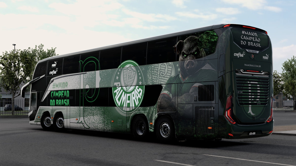 Skin Mod Palmeiras para o Bus G8 1800 DD 8x2 ETS2 e ATS