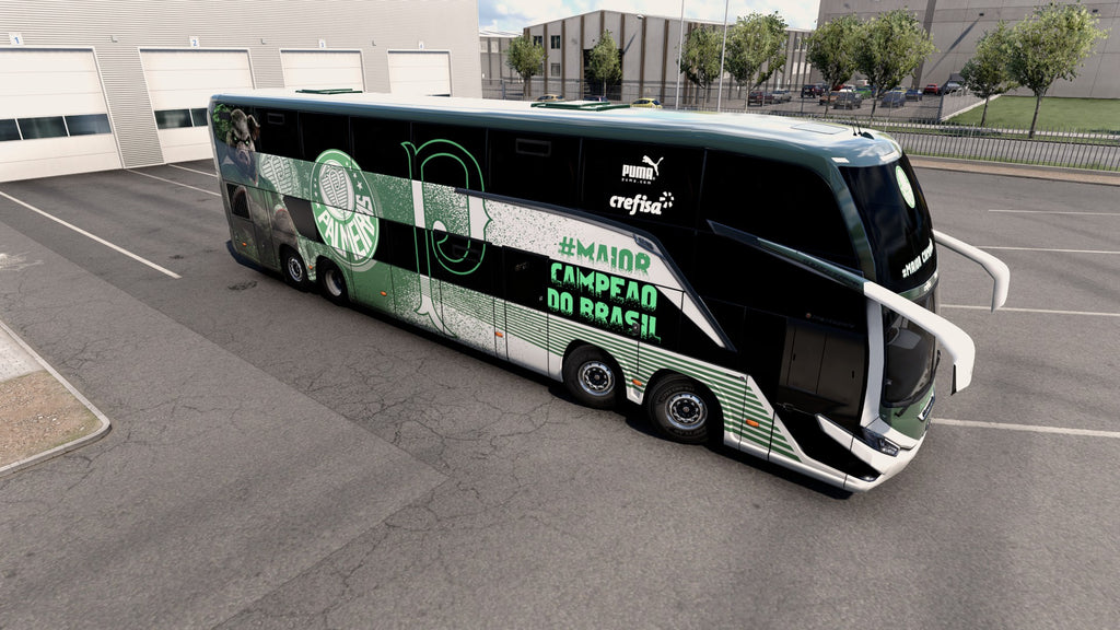 Palmeiras Skin Mod for the G8 1800 DD 8x2 Bus in ETS2 and ATS.