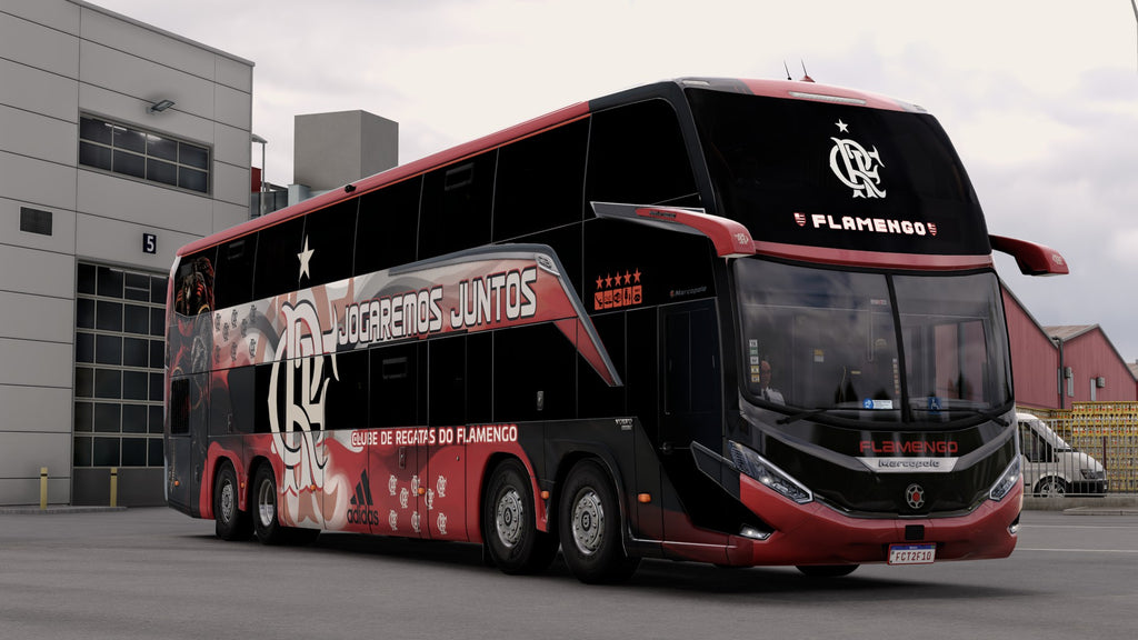 Flamengo skin for the G8 1800 DD 8x2 bus in ETS2 and ATS.