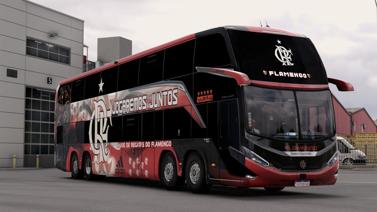 Skin Flamengo para o Bus G8 1800 DD 8x2 ETS2 e ATS