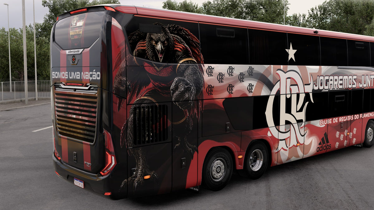 Flamengo skin for the G8 1800 DD 8x2 bus in ETS2 and ATS.
