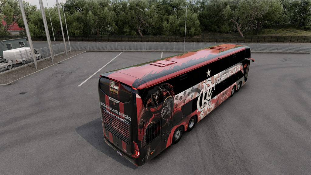 Flamengo skin for the G8 1800 DD 8x2 bus in ETS2 and ATS.