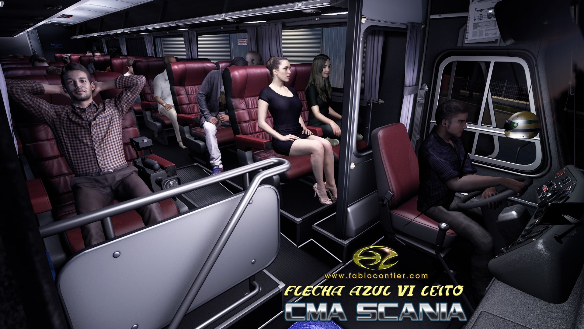 ETS2 Mod Bus CMA Scania Flecha Azul VI Leito