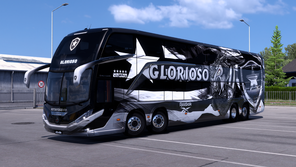 Skin Mod BotaFogo F.R. para o Bus G8 1800 DD 8x2 ETS2 e ATS