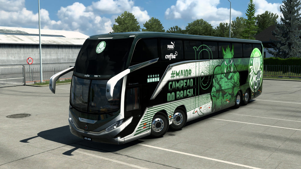 Skin Mod Palmeiras para o Bus G8 1800 DD 8x2 ETS2 e ATS