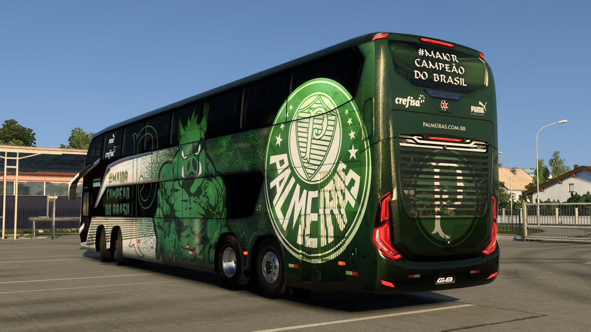 Skin Mod Palmeiras para o Bus G8 1800 DD MB 8x2 ETS2 e ATS