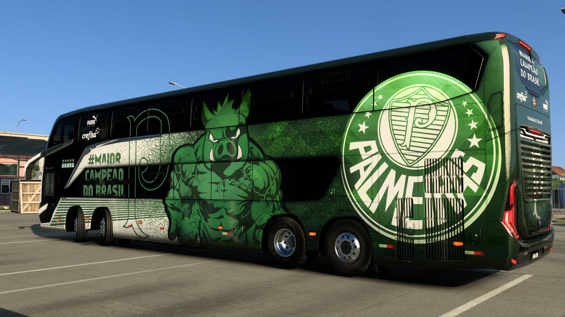 Skin Mod Palmeiras para o Bus G8 1800 DD MB 8x2 ETS2 e ATS
