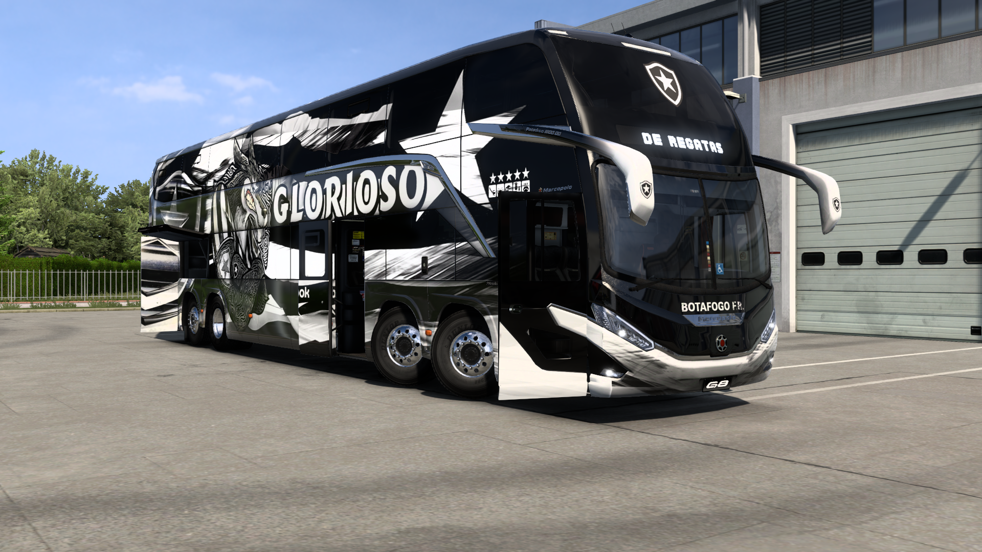 Skin Mod BotaFogo F.R. para o Bus G8 1800 DD MB 8x2 ETS2 e ATS