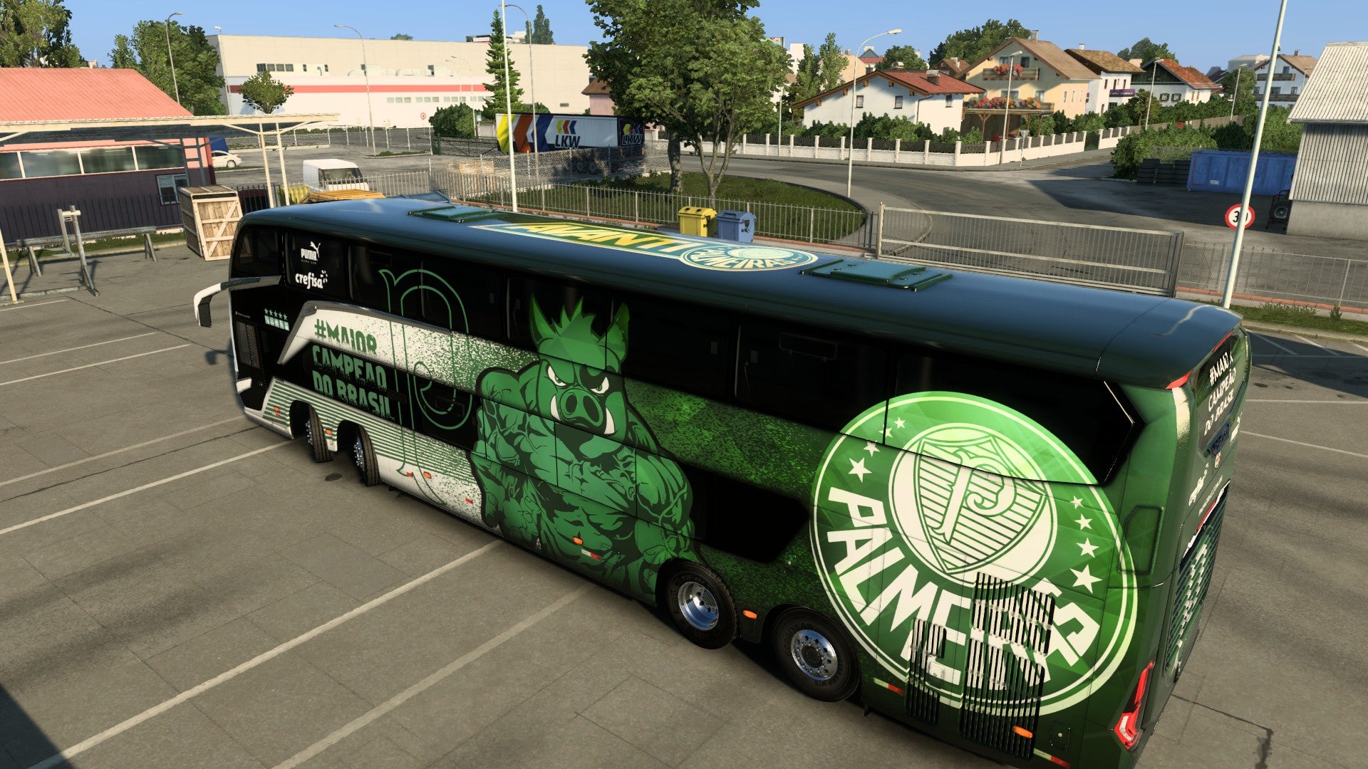 Skin Mod Palmeiras para o Bus G8 1800 DD MB 8x2 ETS2 e ATS