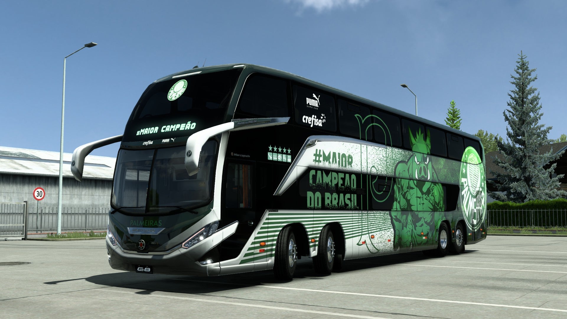 Skin Mod Palmeiras para o Bus G8 1800 DD 8x2 ETS2 e ATS