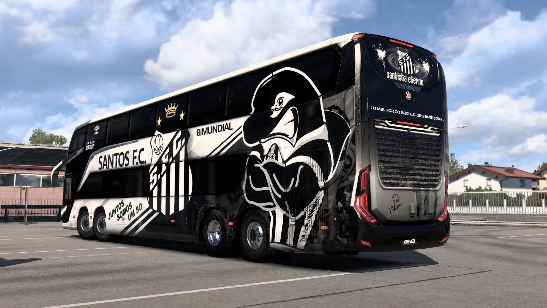 Skin Mod Santos FC para o Bus G8 1800 DD MB 8x2 ETS2 e ATS
