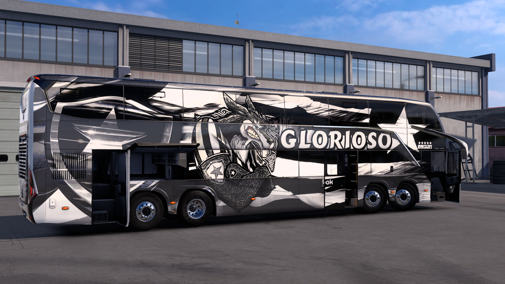 Skin Mod BotaFogo F.R. para o Bus G8 1800 DD MB 8x2 ETS2 e ATS