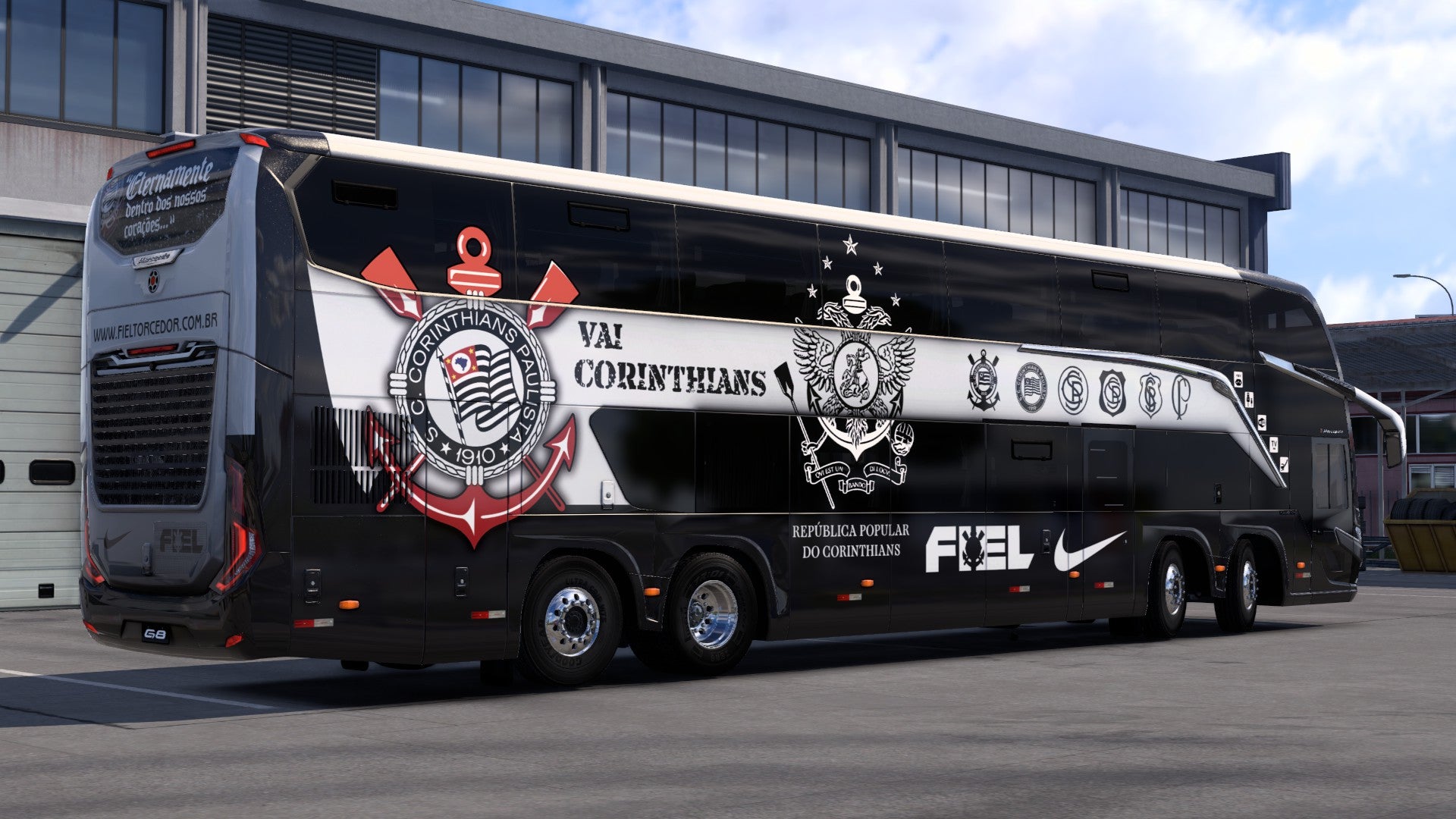 2 Skins CORINTHIANS para o Bus G8 1800 DD MB 8x2 ETS2 e ATS