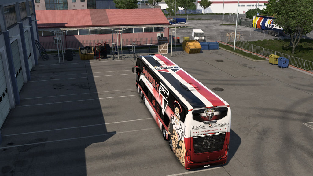 Skin Mod São Paulo FC para el autobús G8 1800 DD 8x2 en ETS2 y ATS.
