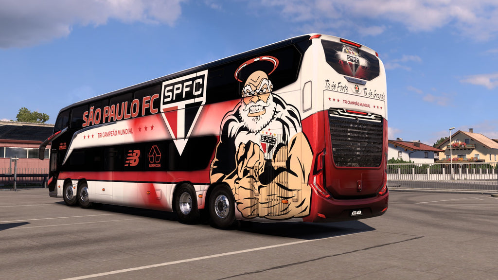 Skin Mod São Paulo FC para el autobús G8 1800 DD 8x2 en ETS2 y ATS.
