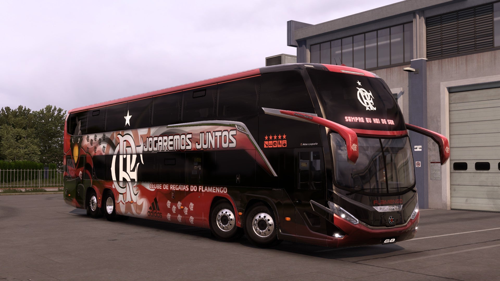 Skin Flamengo para o Bus G8 1800 DD MB 8x2 ETS2 e ATS