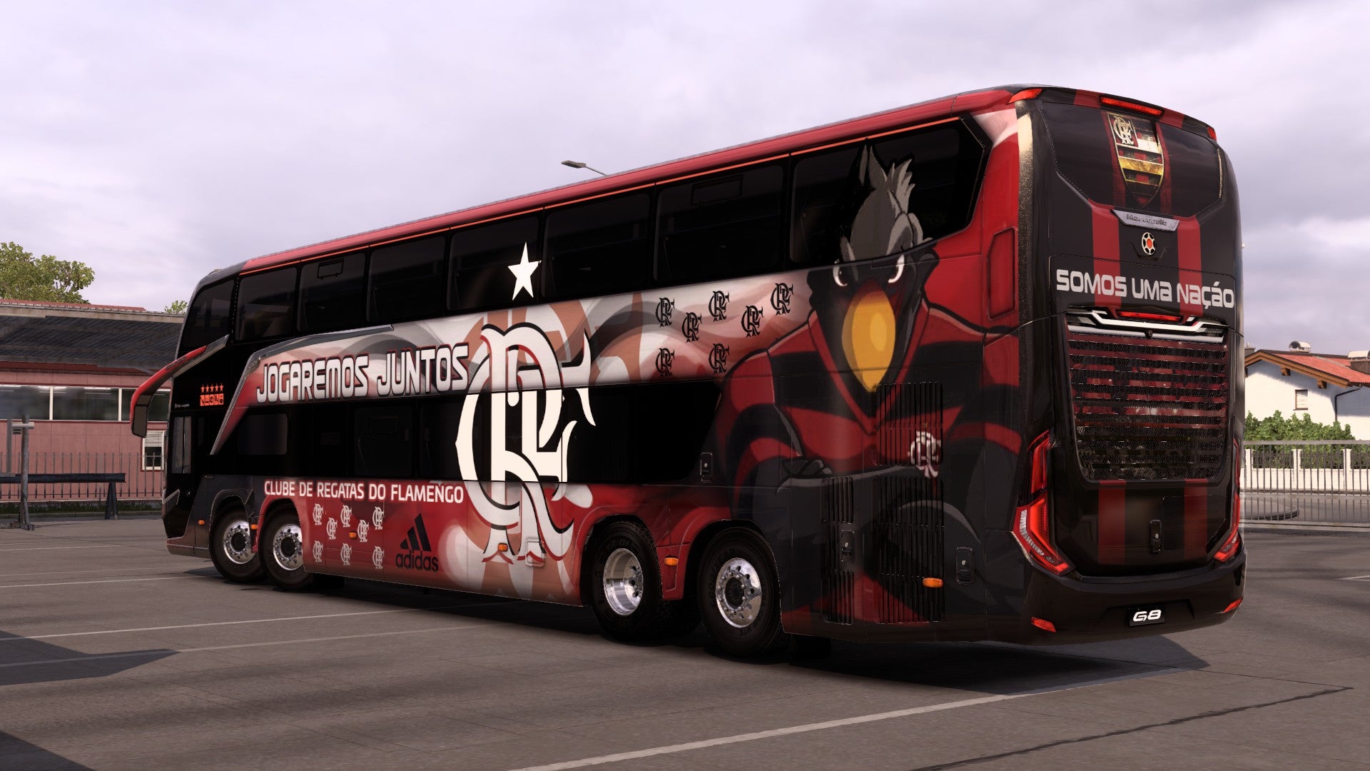 Skin Flamengo para o Bus G8 1800 DD MB 8x2 ETS2 e ATS