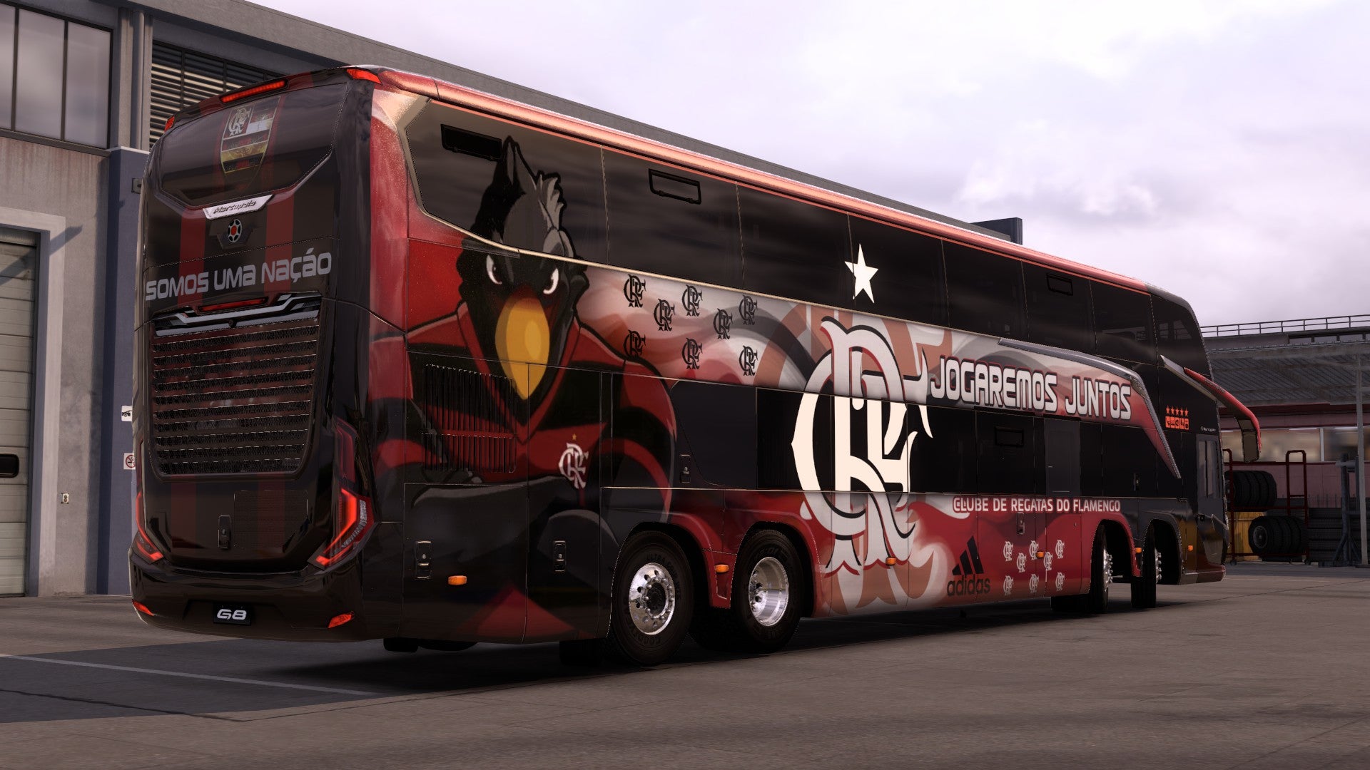 Skin Flamengo para o Bus G8 1800 DD MB 8x2 ETS2 e ATS