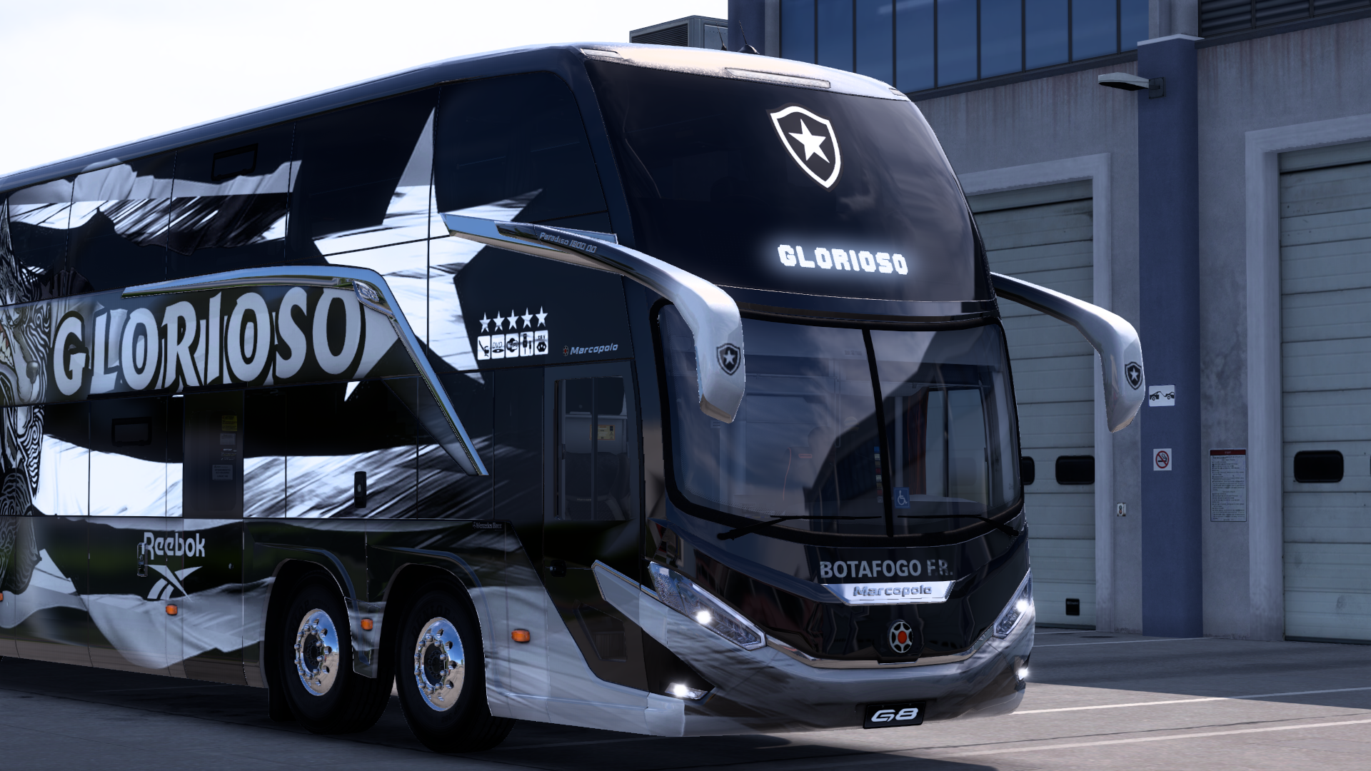 Skin Mod BotaFogo F.R. para o Bus G8 1800 DD MB 8x2 ETS2 e ATS