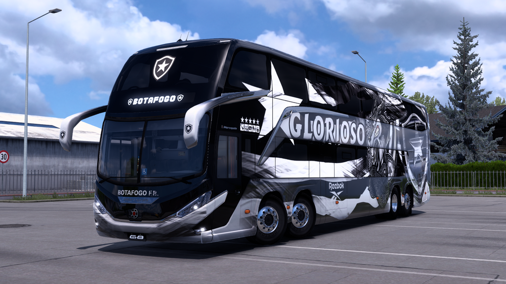 Skin Mod BotaFogo F.R. para o Bus G8 1800 DD 8x2 ETS2 e ATS