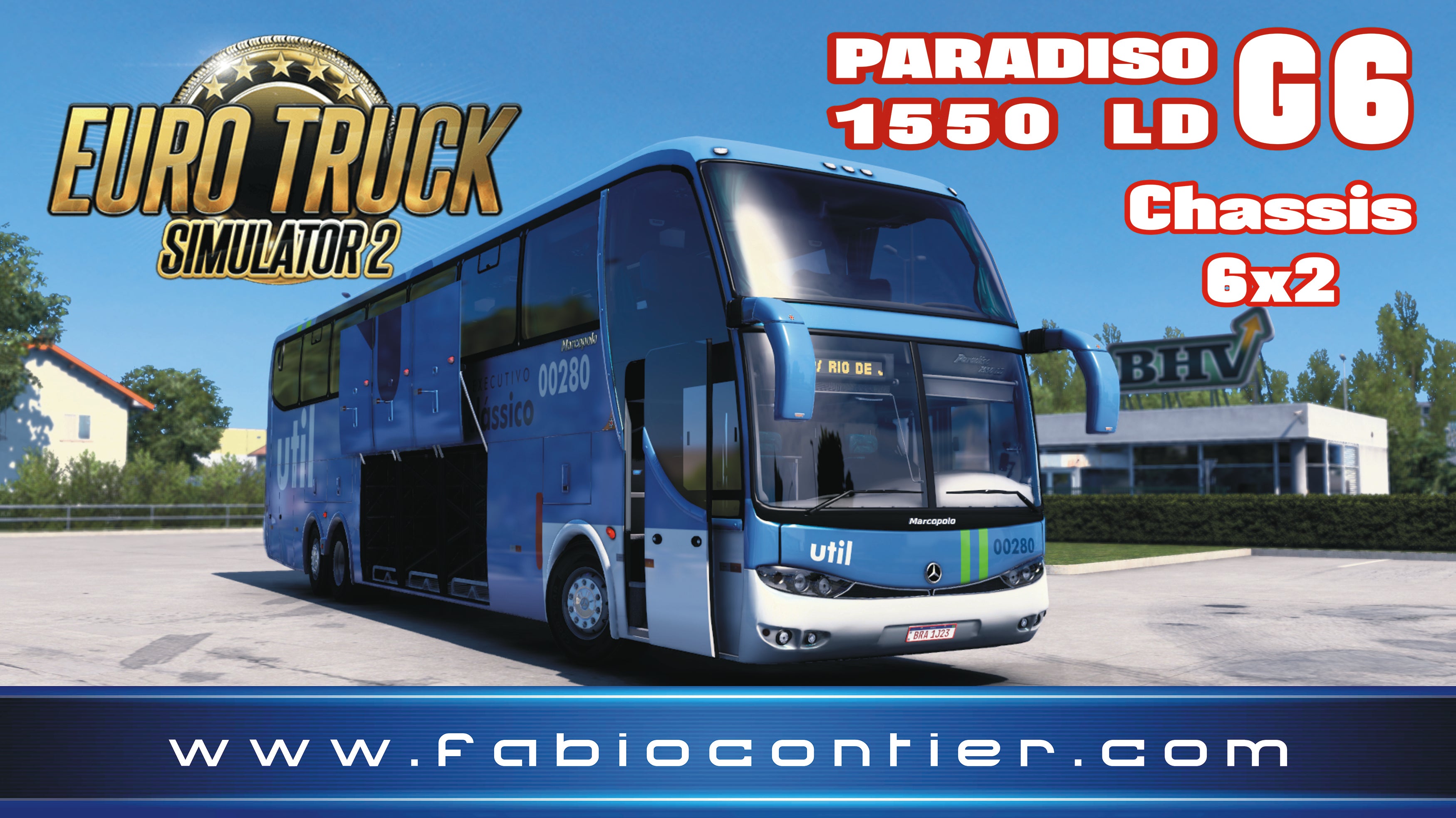 Autobús Mod ETS2 G6 Mercedes-Benz 6x2 Paradiso 1550 LD
