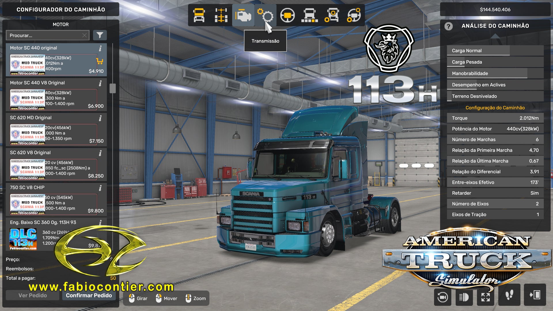 ATS MOD TRUCK 113H Scania Bicuda Completo