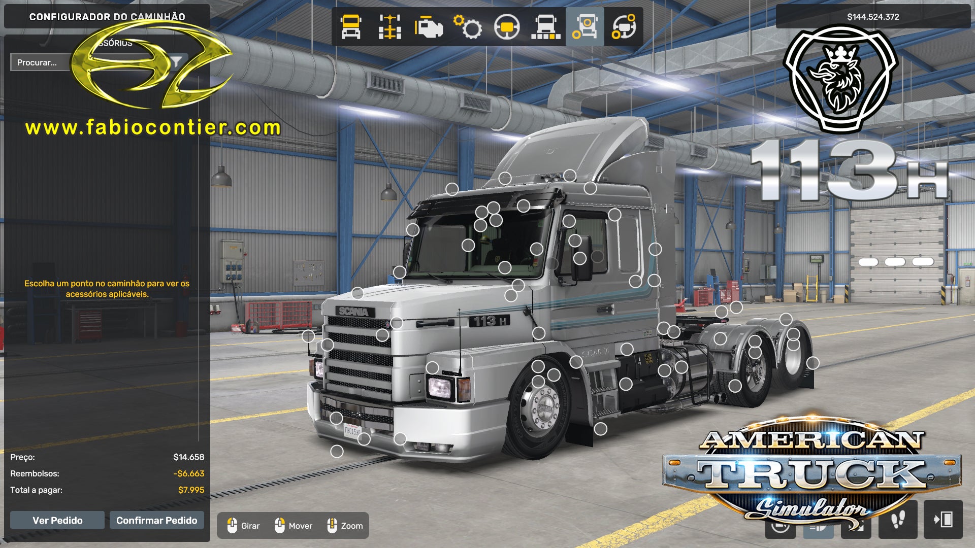 ATS MOD TRUCK 113H Scania Bicuda Completo