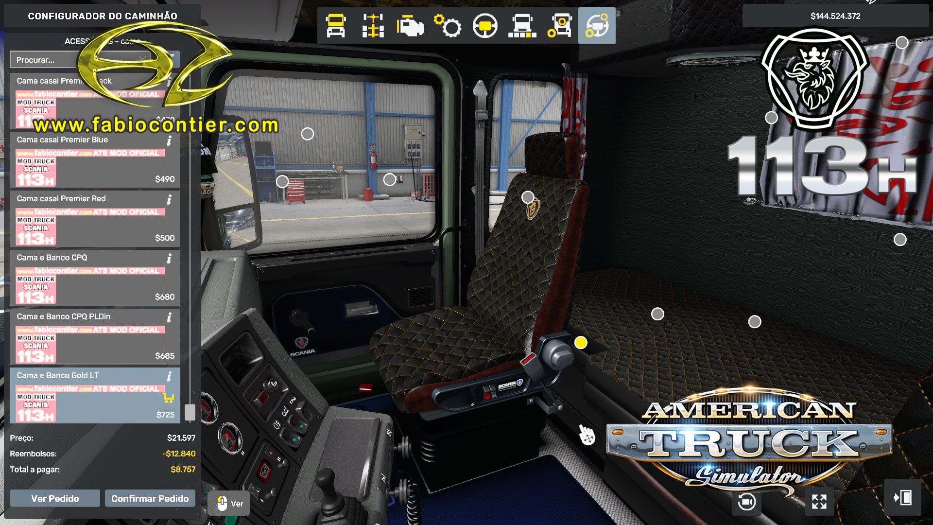 ATS MOD TRUCK 113H Scania Bicuda Completo