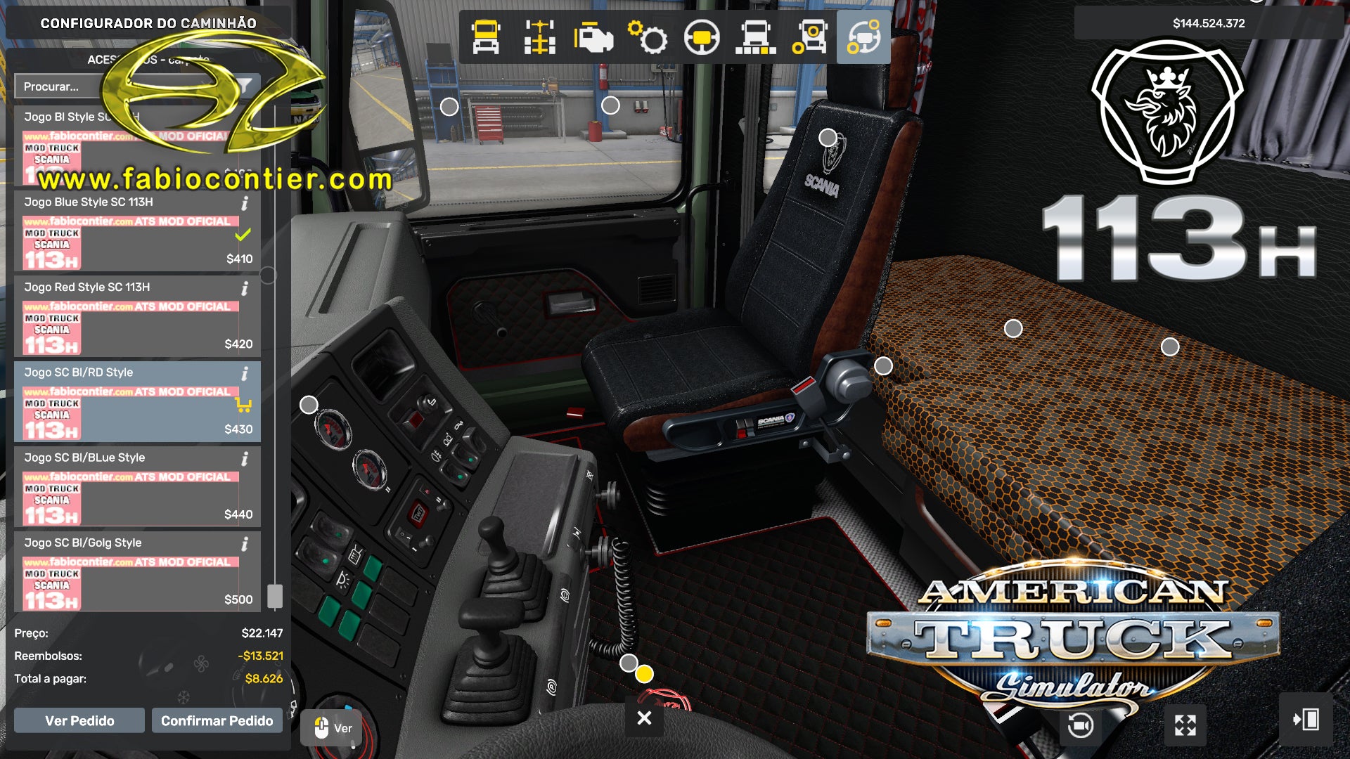 ATS MOD TRUCK 113H Scania Bicuda Completo