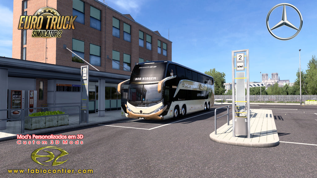 ETS2 Mod Bus G8 DD 1800 Mercedes-Benz 8x2